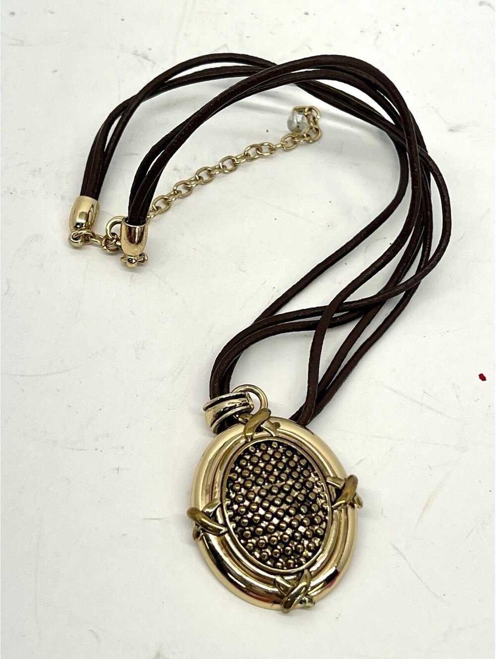 Vintage Napier Gold Tone Slide Necklace w/Pendant